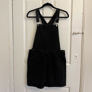 Black pinafore overalls dress